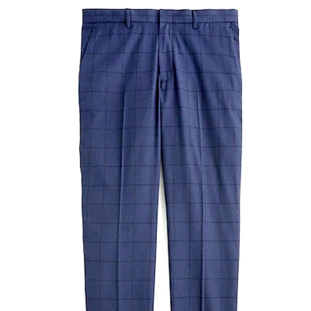 Ludlow Slim-fit pant in heather windowpane stretch cotton twill mens:31/32